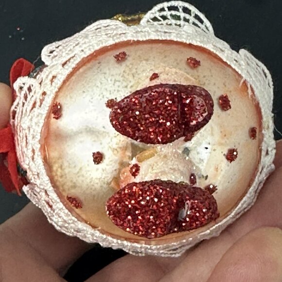 Chicken Hen Red Heels Kitschy Glass Christmas Tree Ornament 5" - Picture 11 of 16